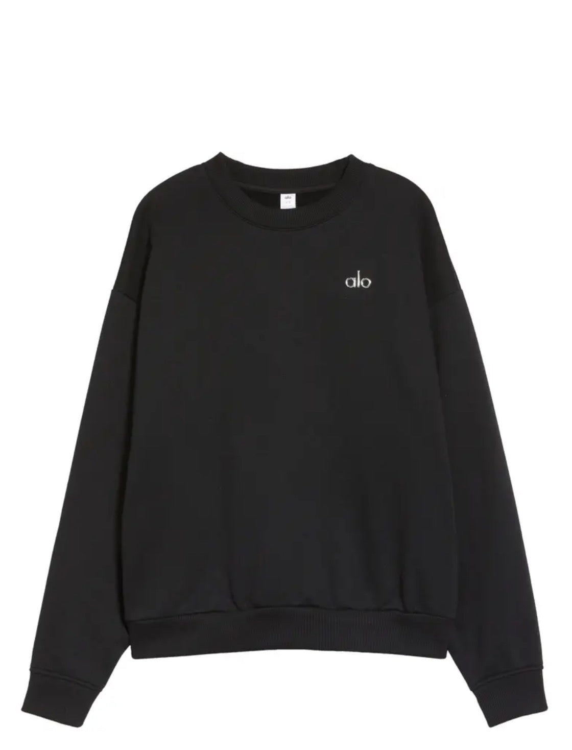 Alo Accolade Black Crewneck Pullover Sweater