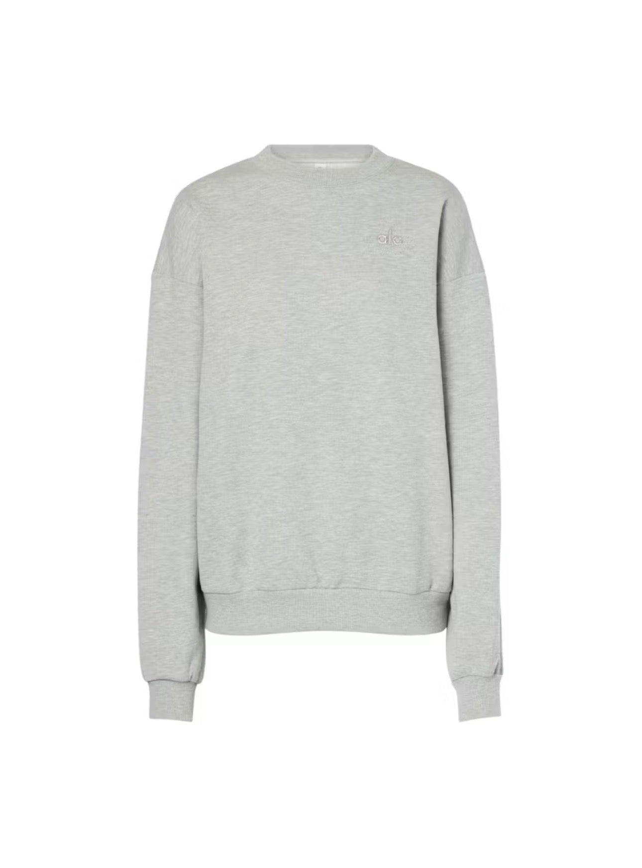 Alo Accolade Athletic Heather Grey Crewneck Pullover Sweater